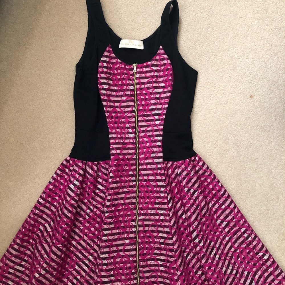 Pink mini flair dress